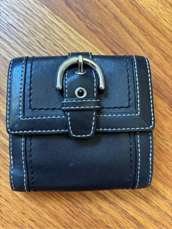 Coach Handbags - Coach Vintage Black Leather Buckle Wallet
